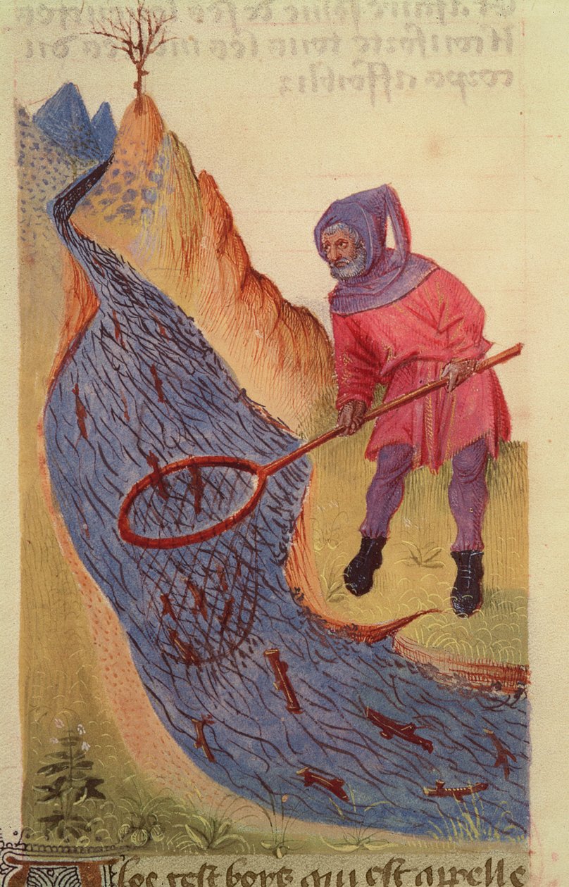 Ms 59 fol.3r Fisherman, Grand Herbier tekijältä French School