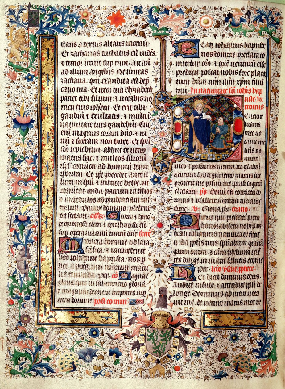 Ms 626 fol.174v St. Johannes Kastaja, Jean de Lannoyn messaalista tekijältä French School