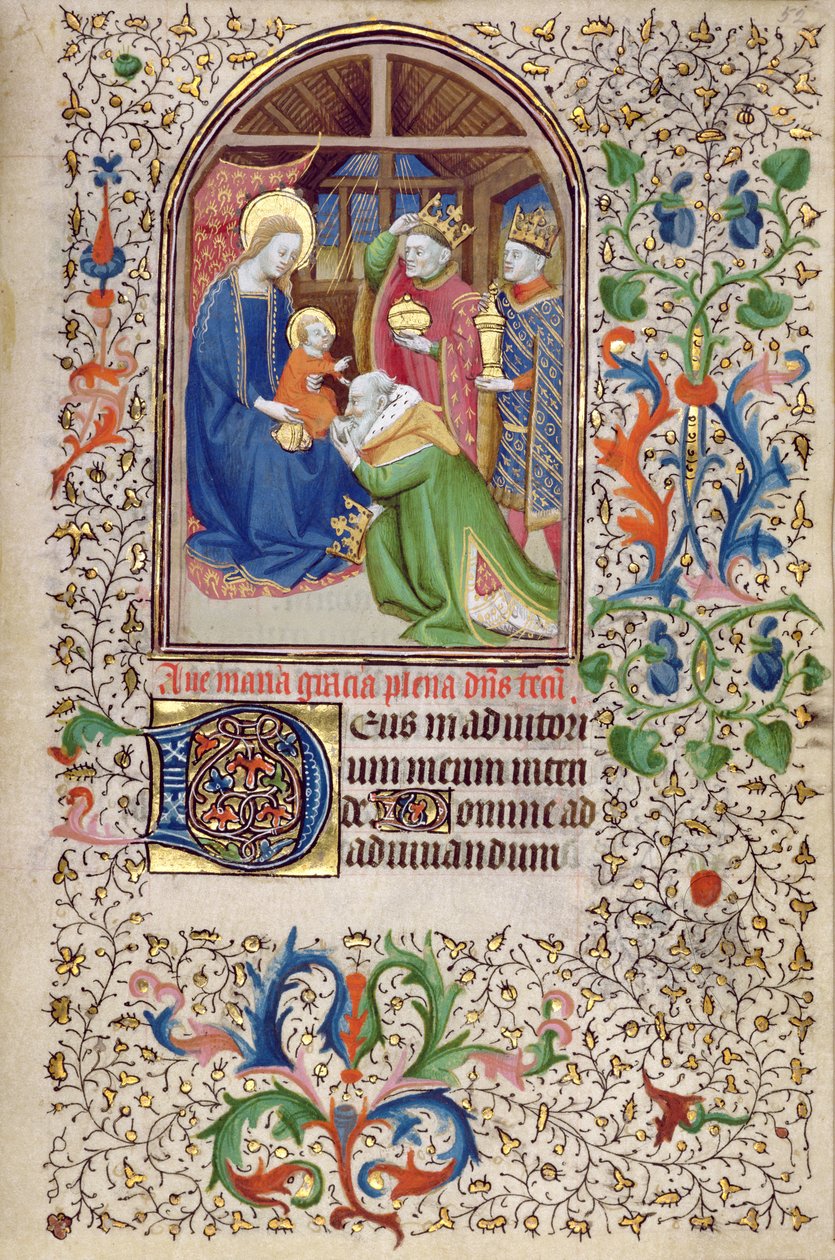 Ms 66 f.52r Adoration of the Magi, Amiens tekijältä French School