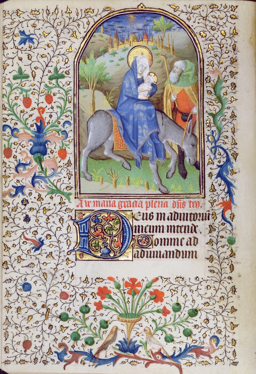 Ms 66 f.55v Lento Egyptiin, Tuntien kirjasta, Amiens tekijältä French School
