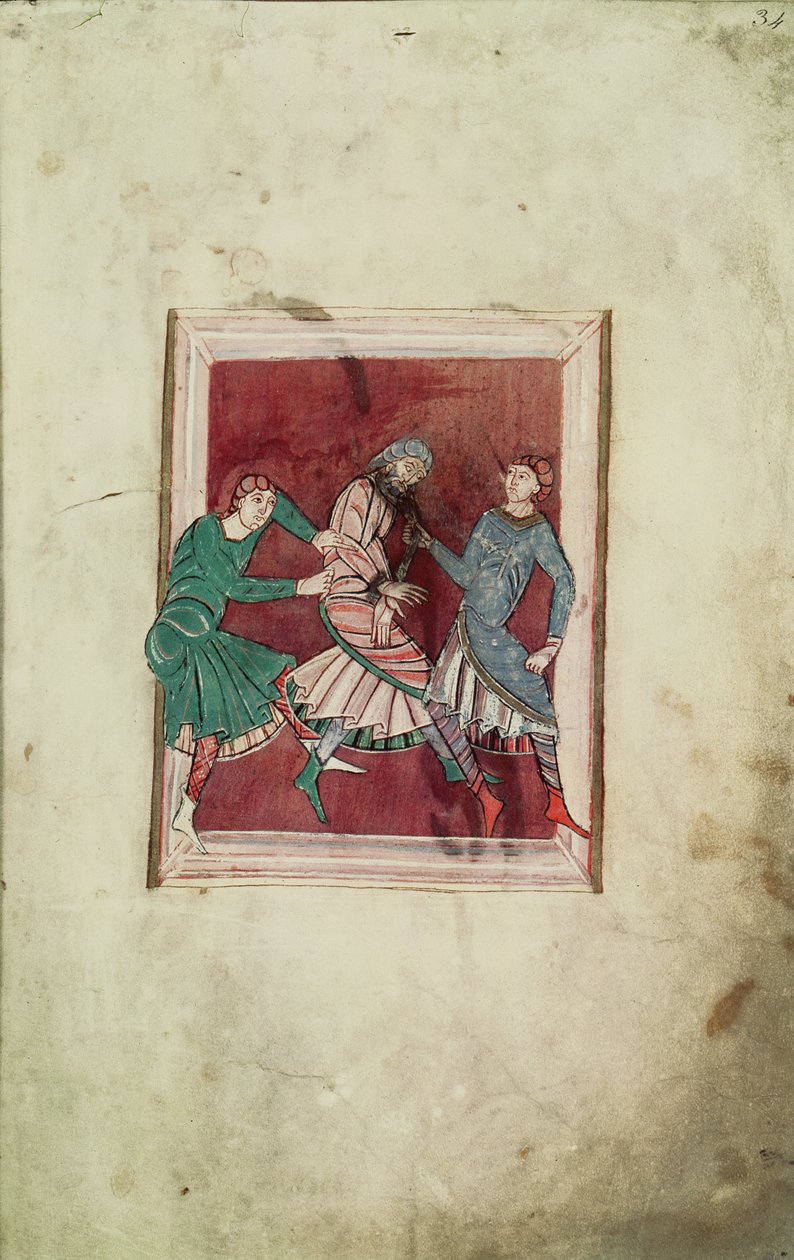 Ms 698 fol.34r Miracle of St. Omer (595-670), Vie de Saint Omer tekijältä French School