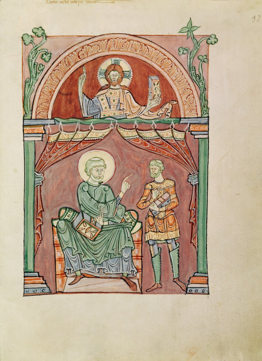 Neiti. 72 fol. 97 Pyhä Augustinus keskustelee Felicianuksen kanssa tekijältä French School