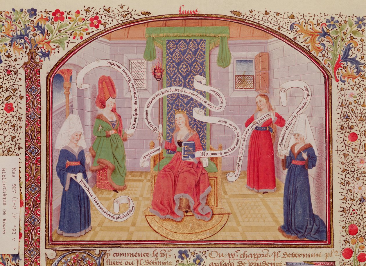 Ms 927 Fol.93v Intellektuaalisten hyveiden teoria, Aristoteleen (384-322 eKr.) teoksesta Etiikka, politiikka ja taloustiede tekijältä French School