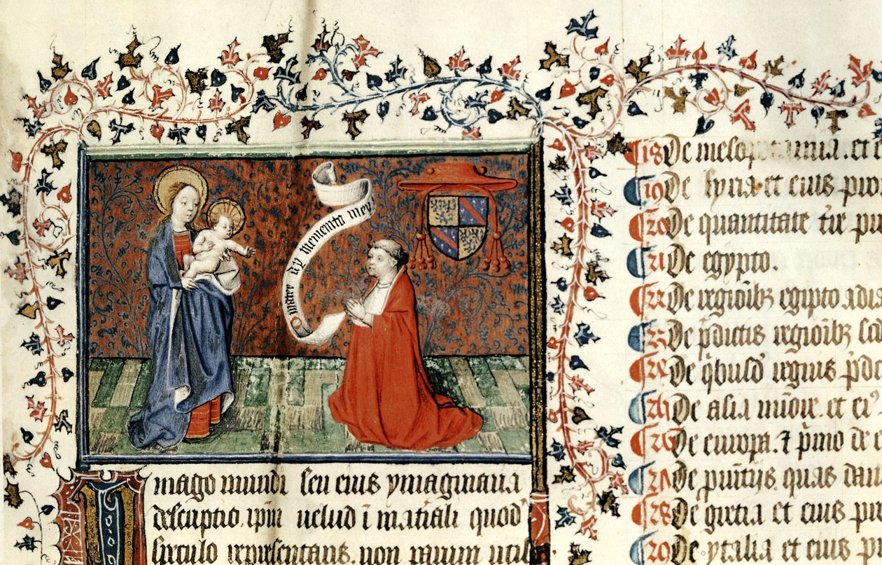 Ms 954 Pierre dAilly (1350-1420) Cambrain piispa ennen Neitsyt, Pierre dAillyn teoksista, n. 1416 tekijältä French School
