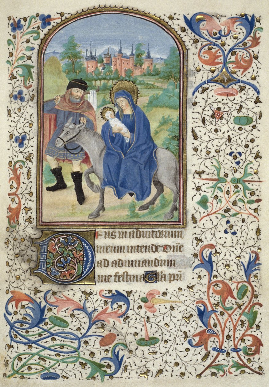 Ms Euing 4 f.55r Lento Egyptiin, Glasgow Hoursista, n. 1450-60 tekijältä French School