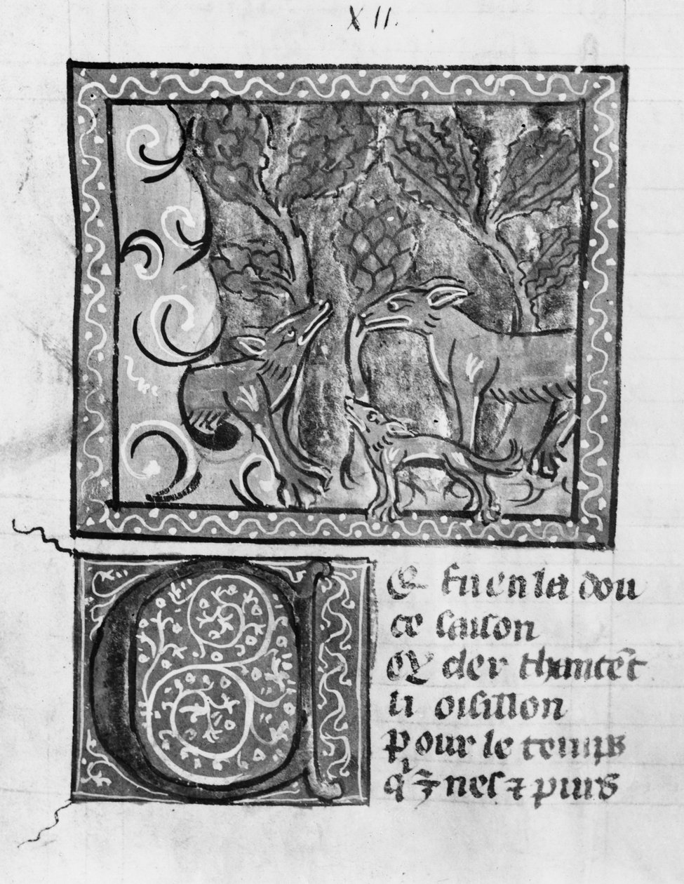 Ms Fr 1580 Kettu, susi ja koira, Le Roman de Renart tekijältä French School