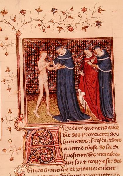 Ms Fr 22531 Fol.58v. Potilaan tutkimus, Englantilaisen Barthelemy