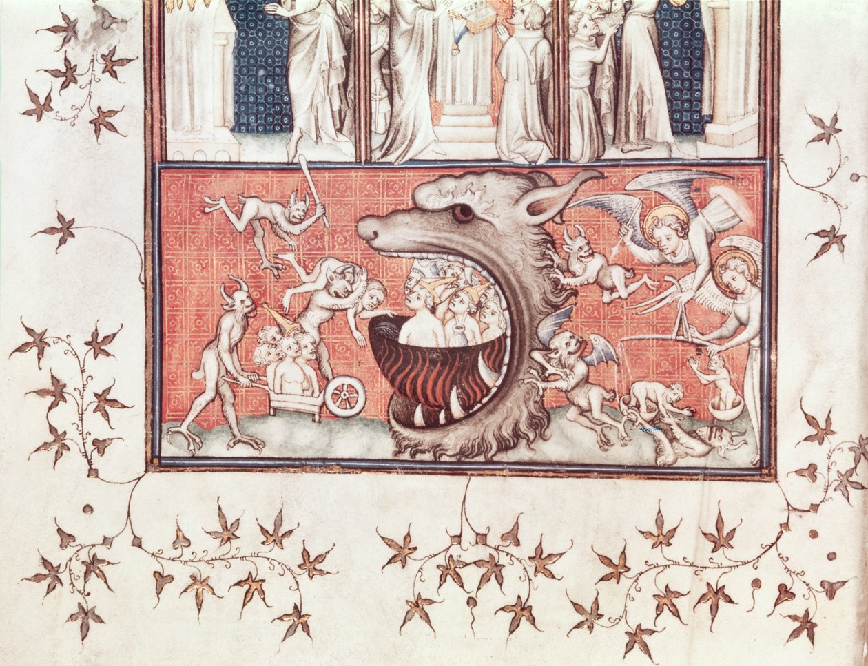 Ms Fr 22912 Fol.2v Helvetin yksityiskohta, Saint Augustinuksen (354-430) "Jumalan kaupungista" kääntänyt Raoul de Presles (1316-82) n. 1400-50 (vellum) tekijältä French School