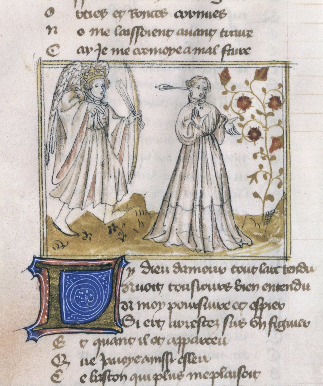 Ms Fr 805 fol.13v Kuvitus Le Roman de la Rosesta tekijältä French School