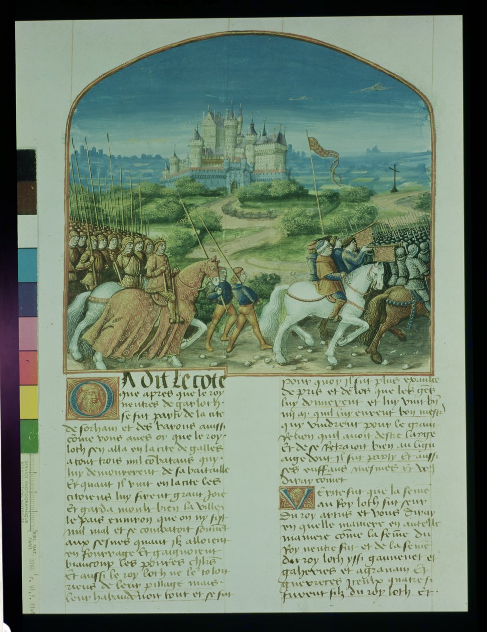 Ms Fr 91 Fol.81v sivu Robert de Boronin Merlinin tarinasta, n. 1482-1489 tekijältä French School