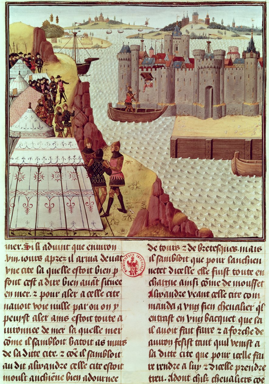 Ms Fr 9342 sivu Jean Vauquelinin Histoire du Grand Alexandresta, n. 1465 tekijältä French School
