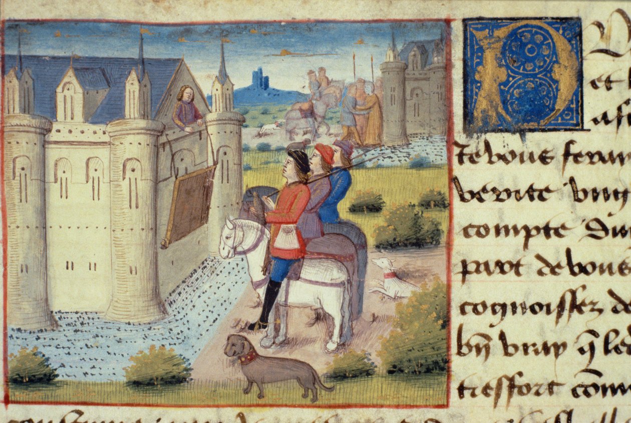 Ms Hunter 252 f.169v Vallihauta kaupungin ympärillä, Les Cent Nouvelles Nouvelles, 1462 tekijältä French School