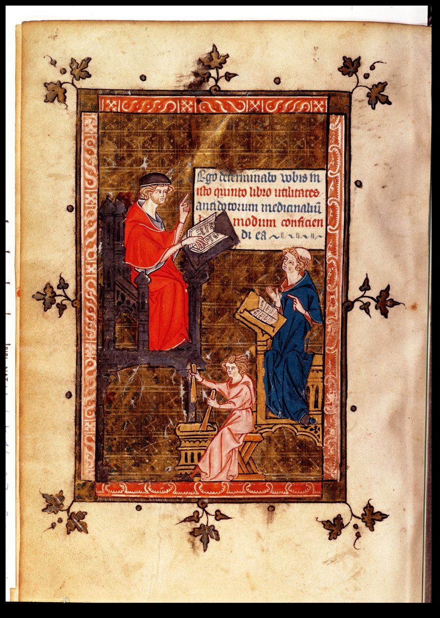 neiti Lat. 14023 fol. 769 v. Antidote opetus Canon of Medicine, Avicenna (Ibn Sina) (980-1037), kääntänyt Gerard de Cremone (1114-87) n. 1320 tekijältä French School