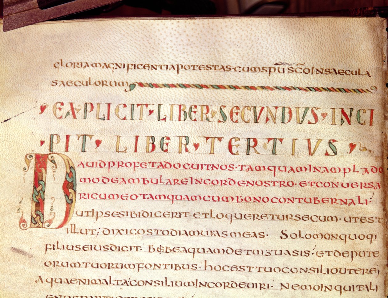 Ms Lat 1732 Fol.67v Historioitu alku D, Saint Ambroisen (340-396) teoksesta tekijältä French School