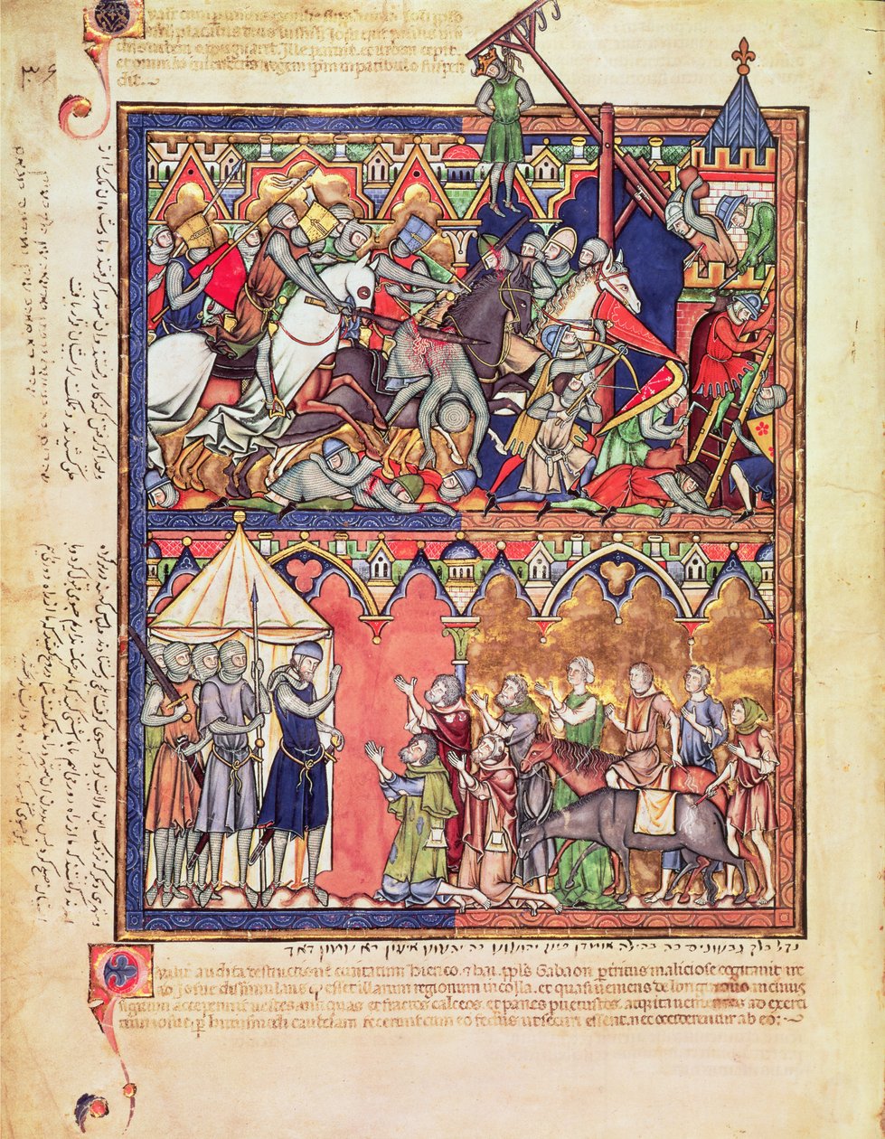 Ms M 638 f.10v Joshua, Morgan Picture Biblesta, n. 1244-54 tekijältä French School