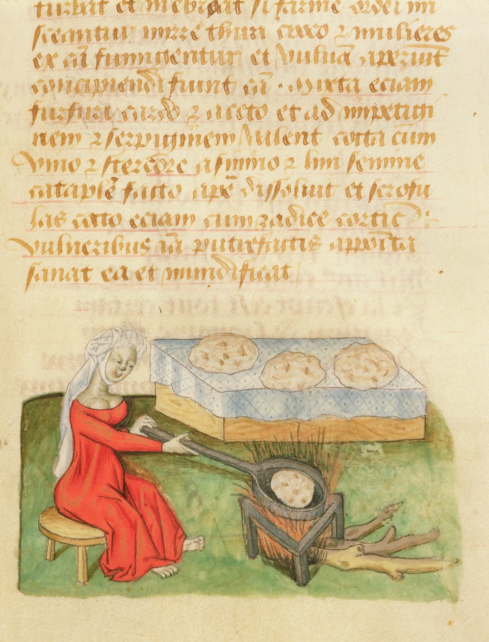 Neiti. Tractatus de Herbis, kirjoittanut Dioscorides, fol.142r Baking Buns tekijältä French School