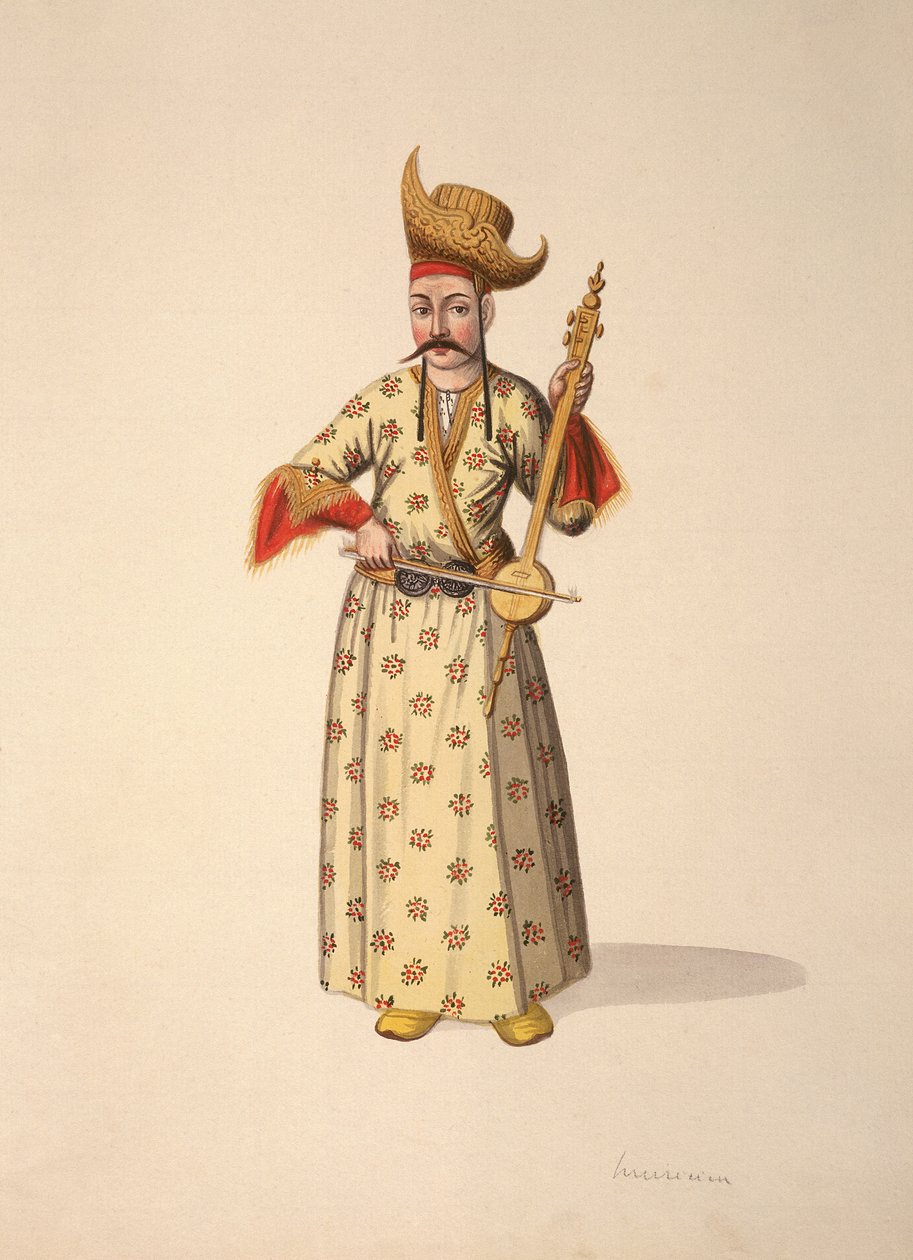 Muusikko, ottomaanien aika, 1700-luvun kolmas neljännes (wc paperilla) tekijältä French School