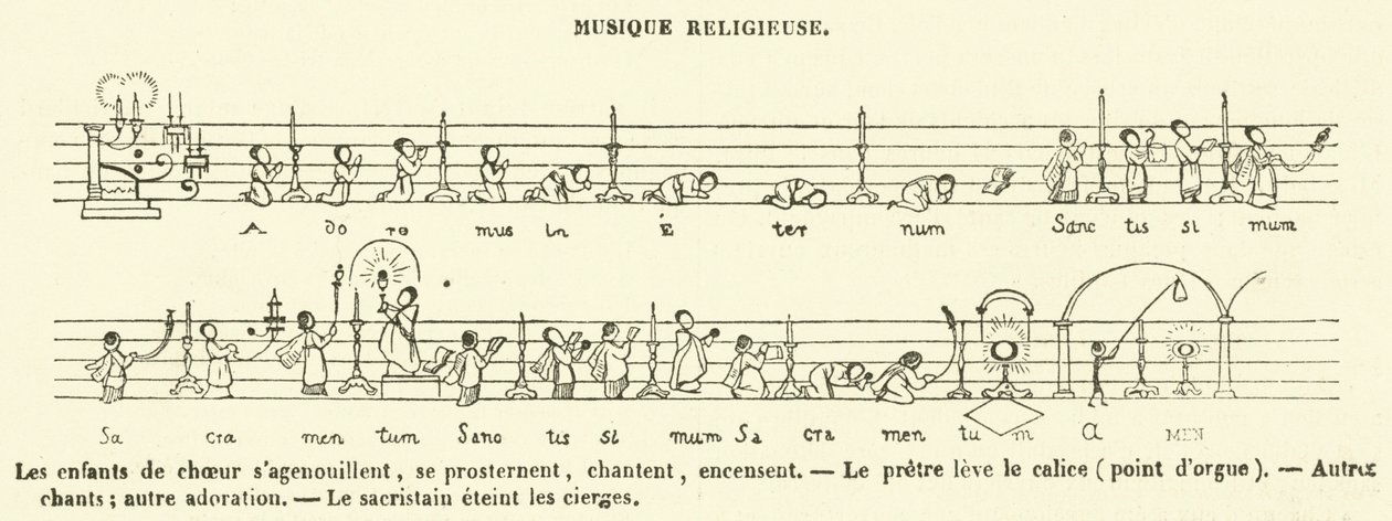 Uskonnollinen musiikki (kaiverrus) tekijältä French School