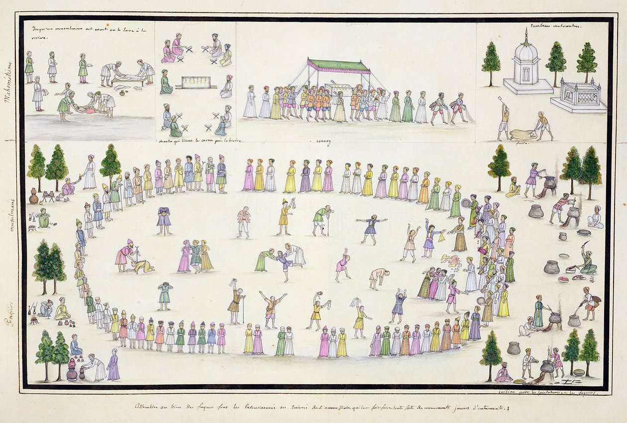 Muslimifestivaalit, mukaan lukien Ramadanin lopetus vuonna 1774 julkaistusta Gentil-albumista tekijältä French School