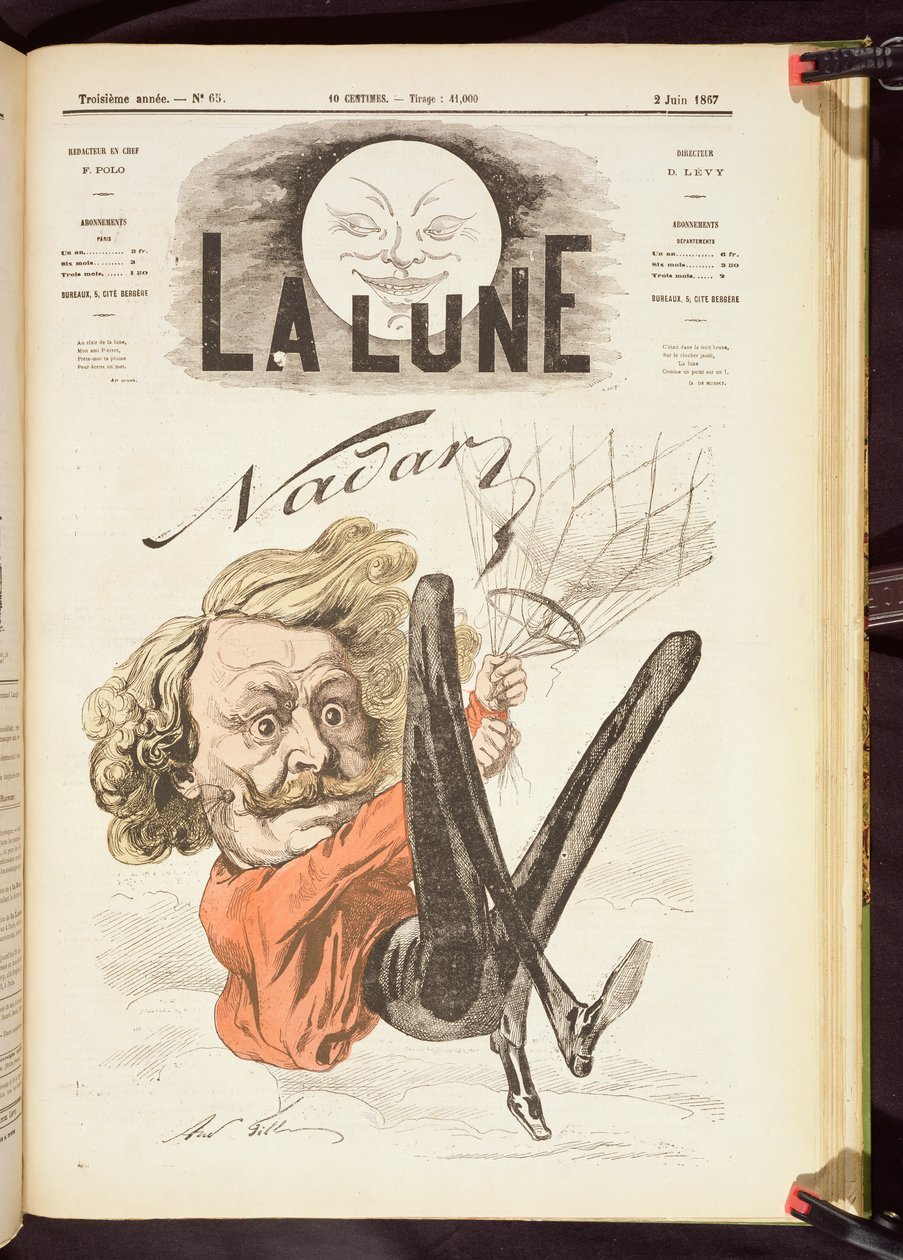 Nadar (1820-1910) La Lunen nimilehti, julkaistu kesäkuussa 1867 tekijältä French School