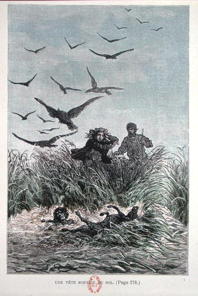 Nadia ja Michel Strogoff Jules Vernen (1828-1905) "Michel Strogoffista" 1893 (värilitho) tekijältä French School