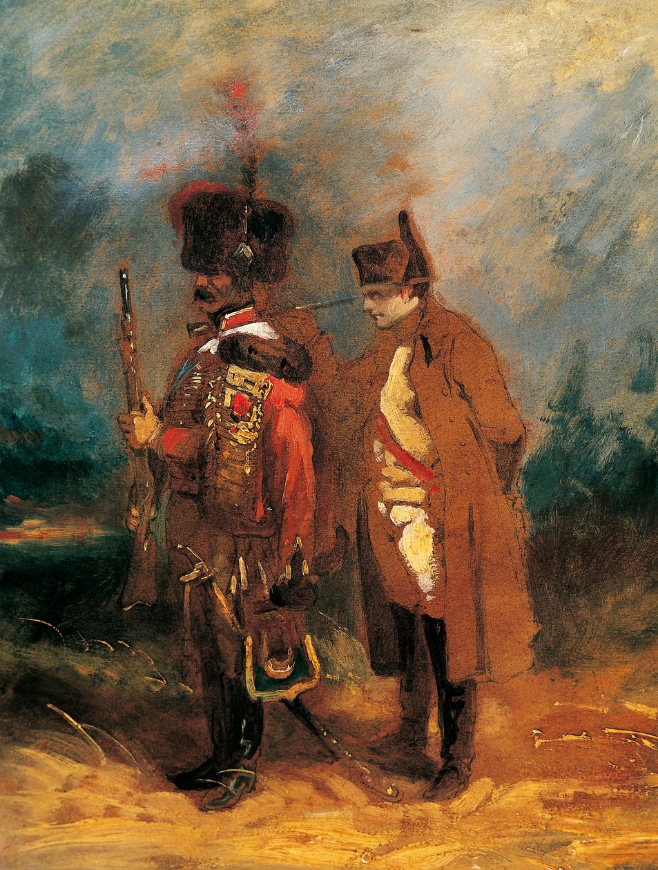 Napoleon Ranskan puolustuksen aikana vuonna 1814 (öljy kankaalle) tekijältä French School