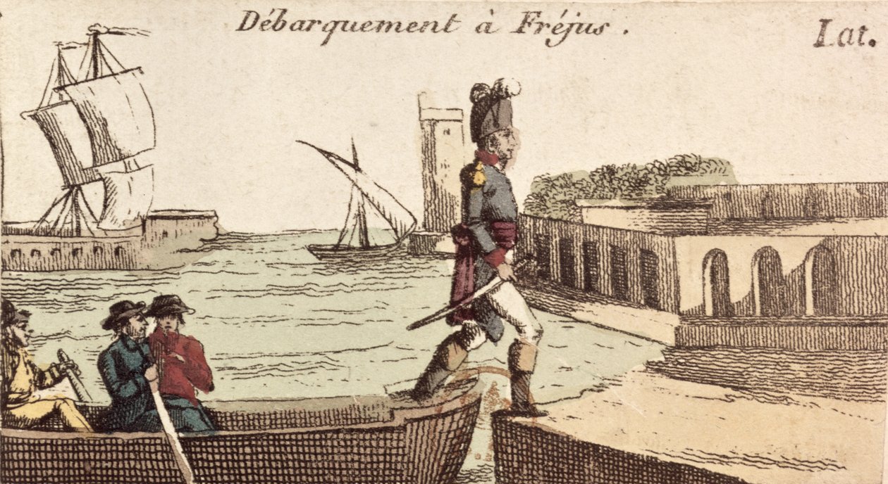 Napoleons saapuu Frejusille palatessaan Egyptin kampanjasta, 9. lokakuuta 1799 tekijältä French School