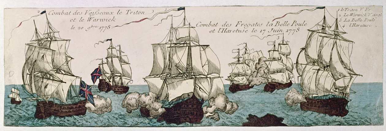 Ranskan ja Englannin laivastojen väliset laivastot Yhdysvaltain vallankumouksen aikana vuonna 1778 tekijältä French School