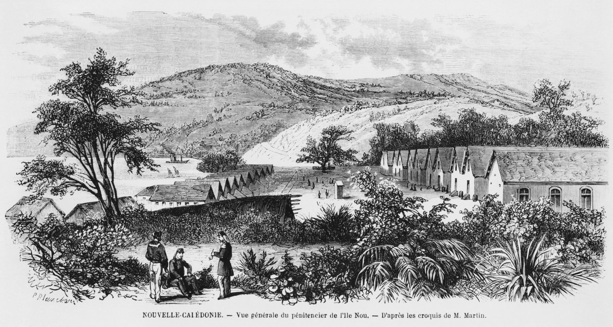 Uusi-Kaledonia, Isle of Nou, vankila, n. 1871-80 tekijältä French School