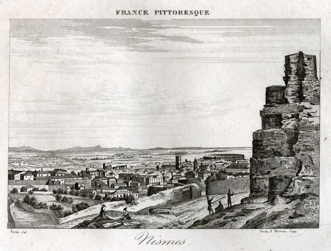 Nimes. (kaiverrus, n. 1850) tekijältä French School