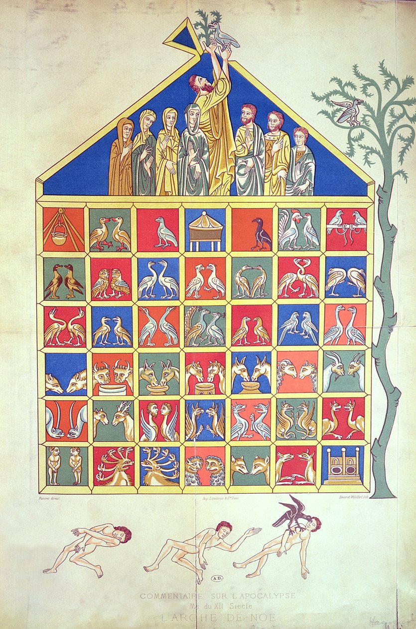 Nooan arkki, faksimile alkuperäisestä 1100-luvun käsikirjoituksesta, 1800-luku tekijältä French School