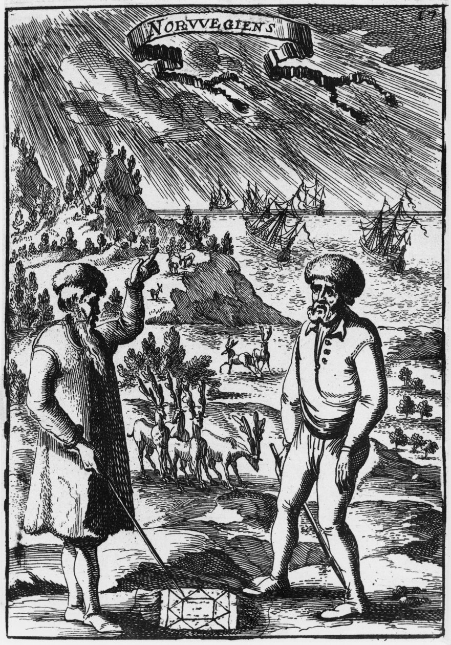Norjalaiset, kuvitus Allain Manesson Malletin (1630-1706) julkaisusta Description de lUnivers, julkaistu Pariisissa, 1683 tekijältä French School