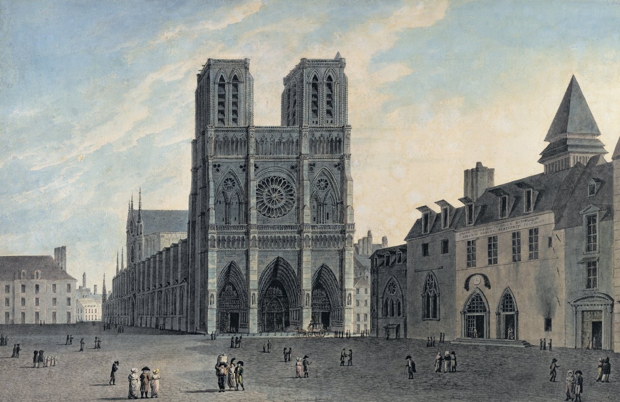 Notre Dame, 1800-luvun alku (värikaiverrus) tekijältä French School