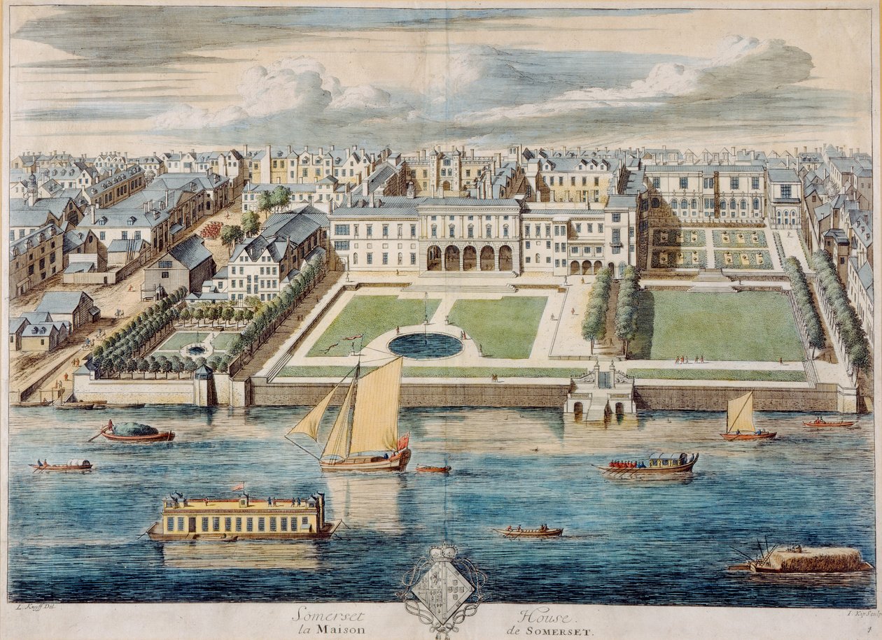 Vanha Somerset House on the Strand, kaiverrus Jean Benoit Winckler tekijältä French School