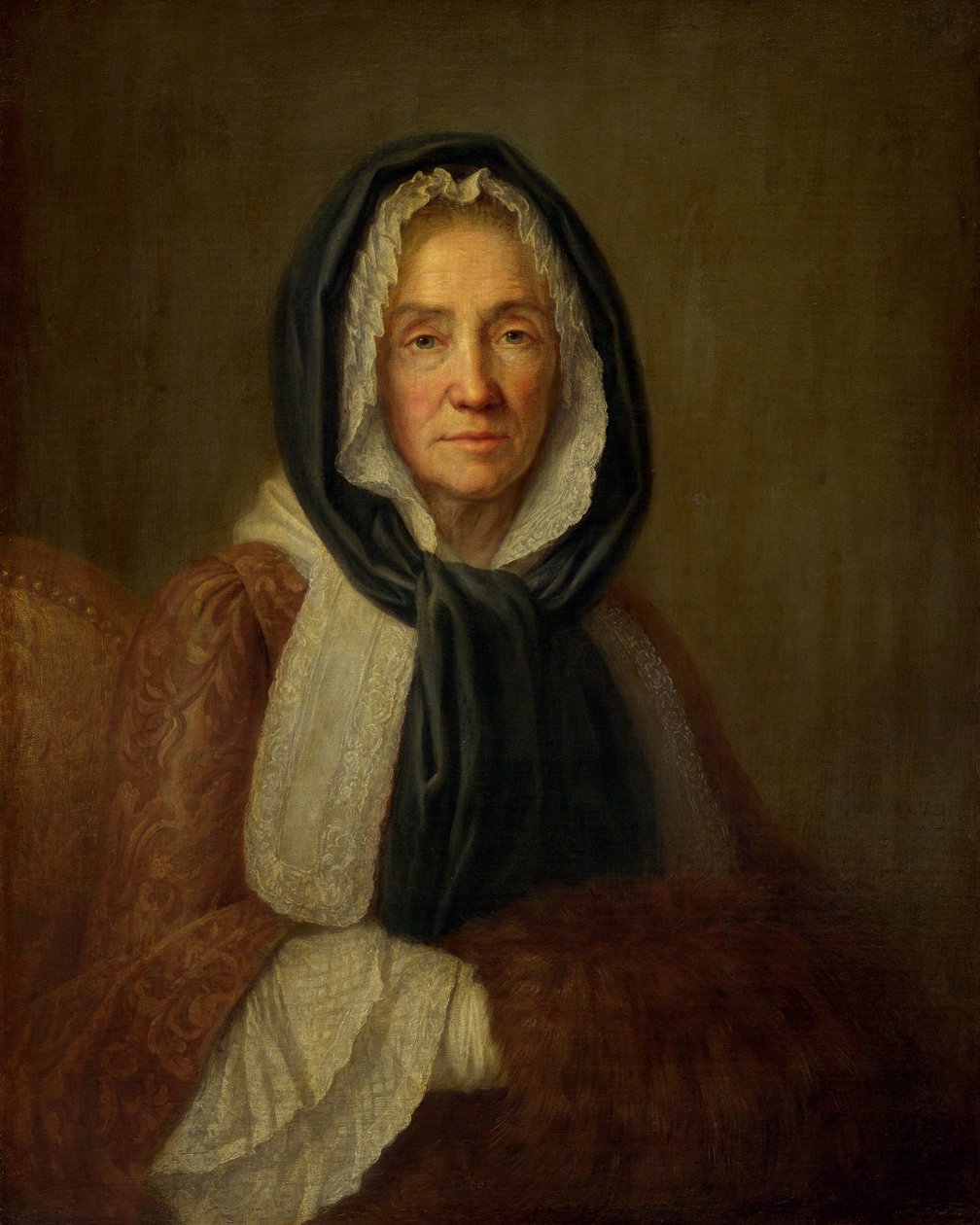 Vanha nainen muhvilla, 1700-luvun toinen puoli (öljy kankaalle) tekijältä French School