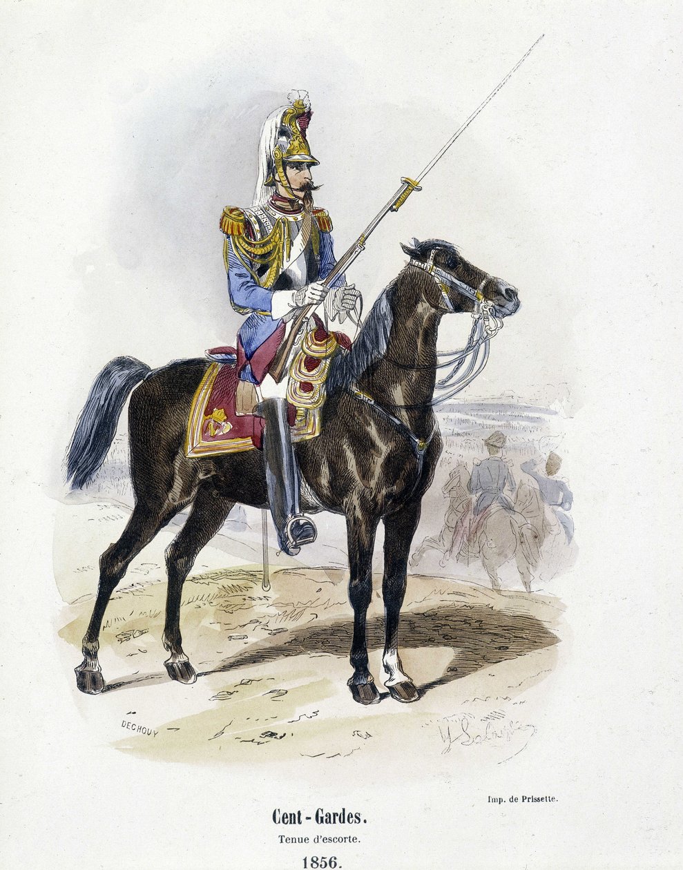 Sata - Vartijat: saattajaasu vuonna 1856 - A. Barbierin teoksessa "" Histoire de l