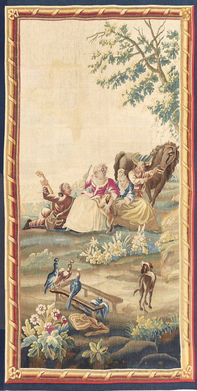 Yksi Louis XVI:n pastoraalisista kuvakudosparista, Aubusson, n. 1775 tekijältä French School
