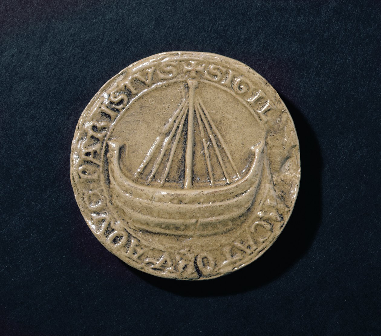 Yksi Pariisin kaupungin vanhimmista säilyneistä sinetteistä, n. 1210 (vaha) tekijältä French School