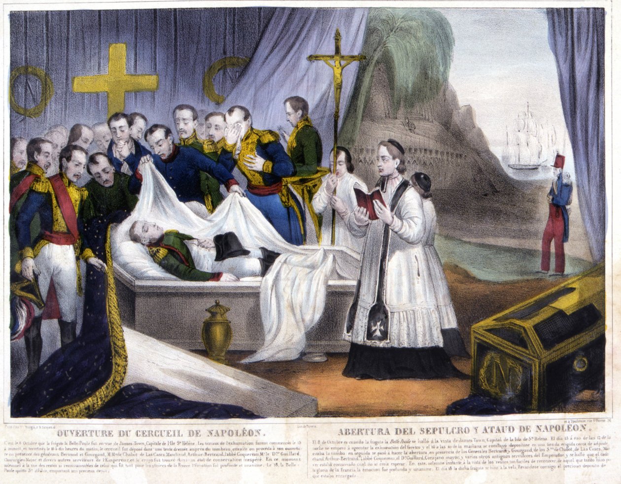 Napoleonin arkun avaaminen Saint Helenan saarella 16. lokakuuta. tekijältä French School