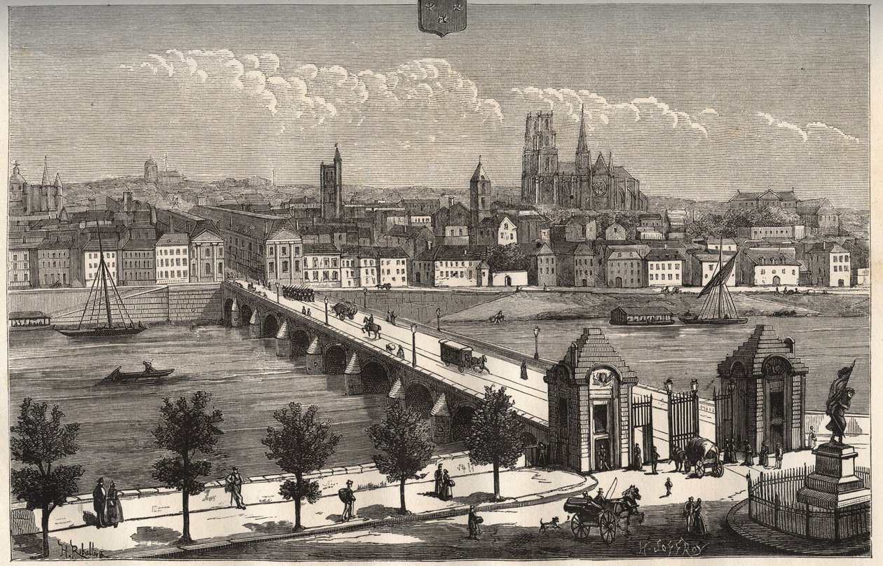 Orleans - Centre-Val de Loire - kaiverrus "La France illustree: maantiede, historia, tilastohallinto" V.A. Maltaanruskea. 1884 tekijältä French School