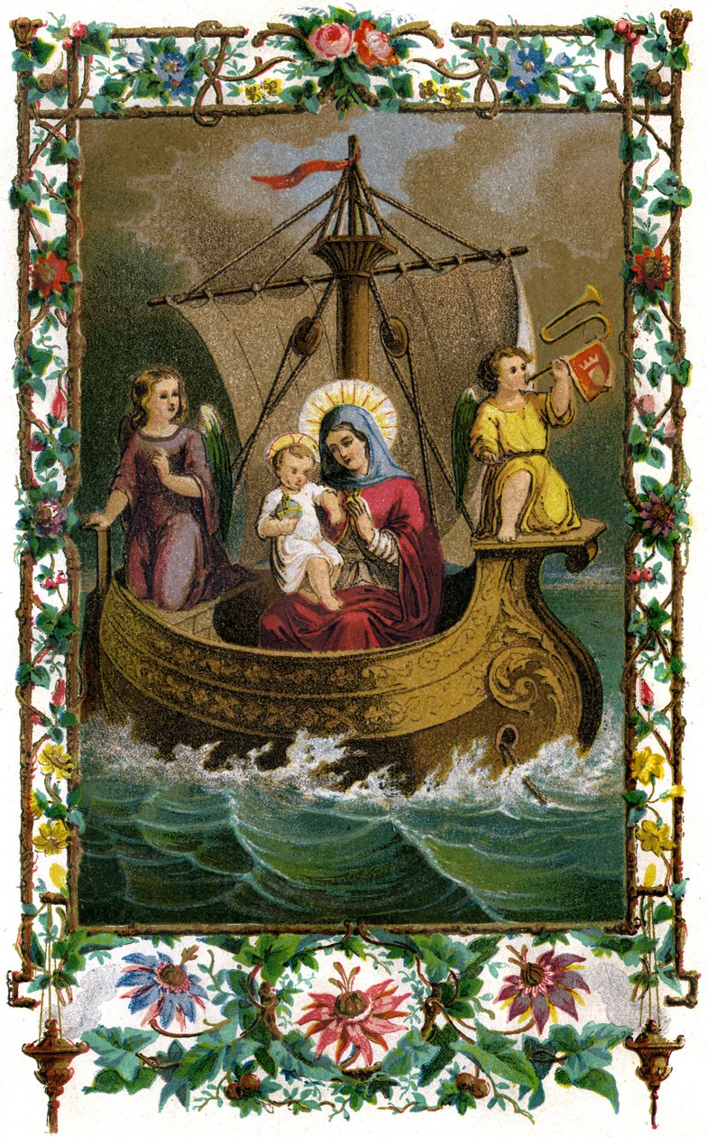 Boulognen neitsyt Maria, Neitsyt Maria ja lapsi Jeesus (Kristus) veneessä merellä. tekijältä French School