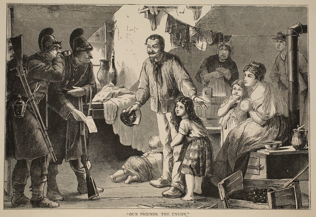 Ystävämme, vihollinen, kuva Cassellsista Ranskan ja Saksan välisen sodan historia, 1870-1871 tekijältä French School