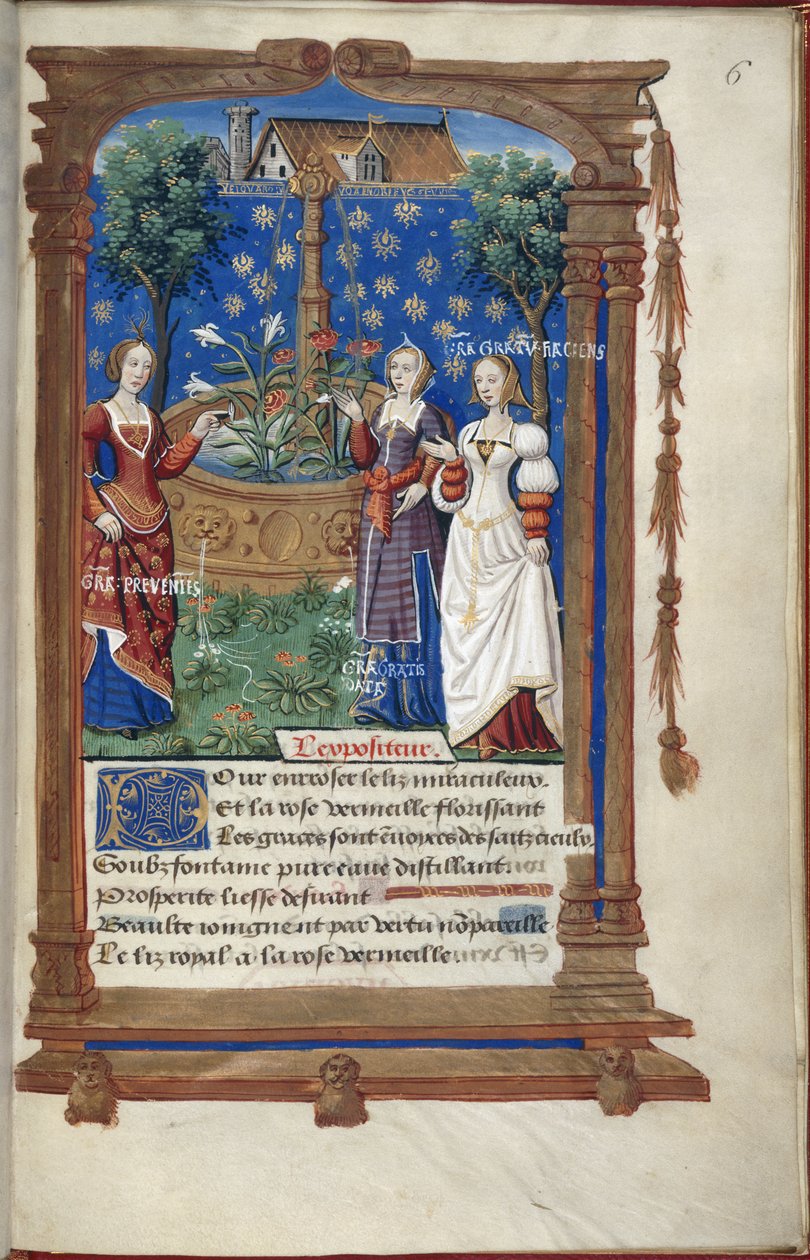 Näyttely Fontaine du Ponceaussa. Käsikirjoituksesta, joka käsittelee Maria Tudorin ja Ranskan Ludvig XII:n avioliittoa. tekijältä French School