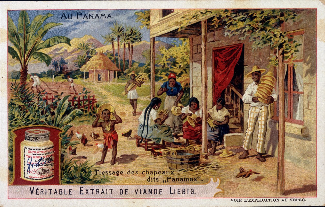 Panama: punottu panamahatut - kromo. Liebig tekijältä French School