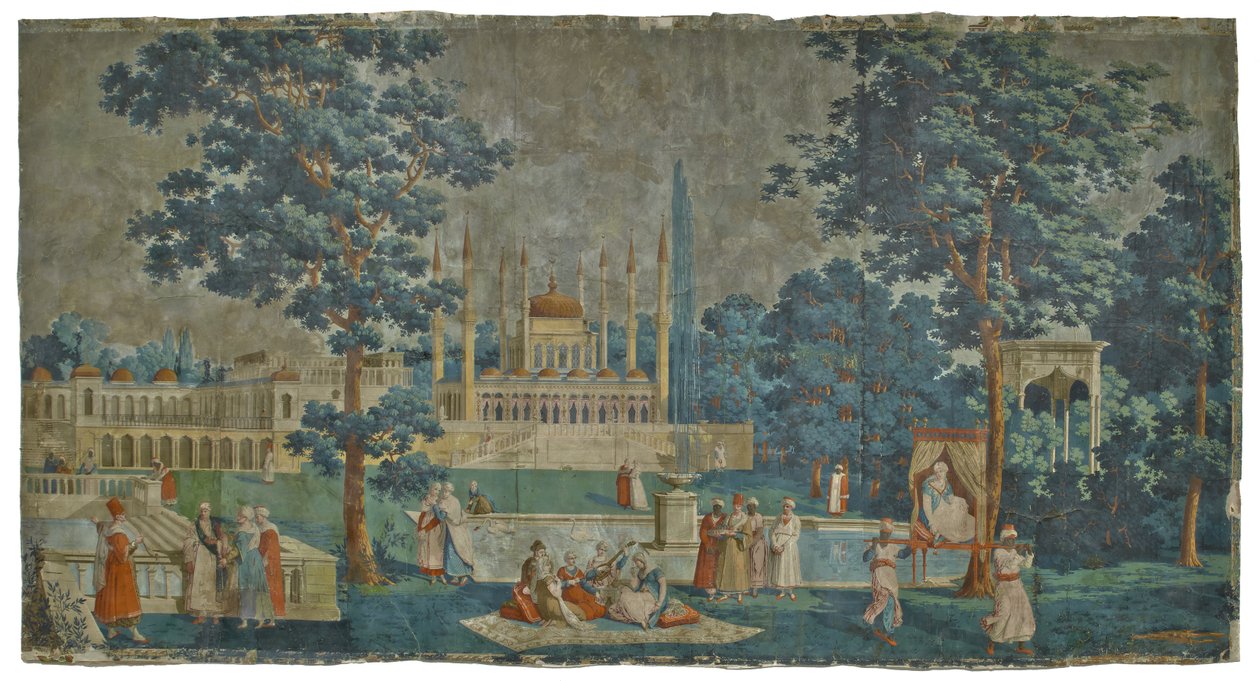 Les Rives du Bosphoren paneeli, 1828 (paperi) tekijältä French School