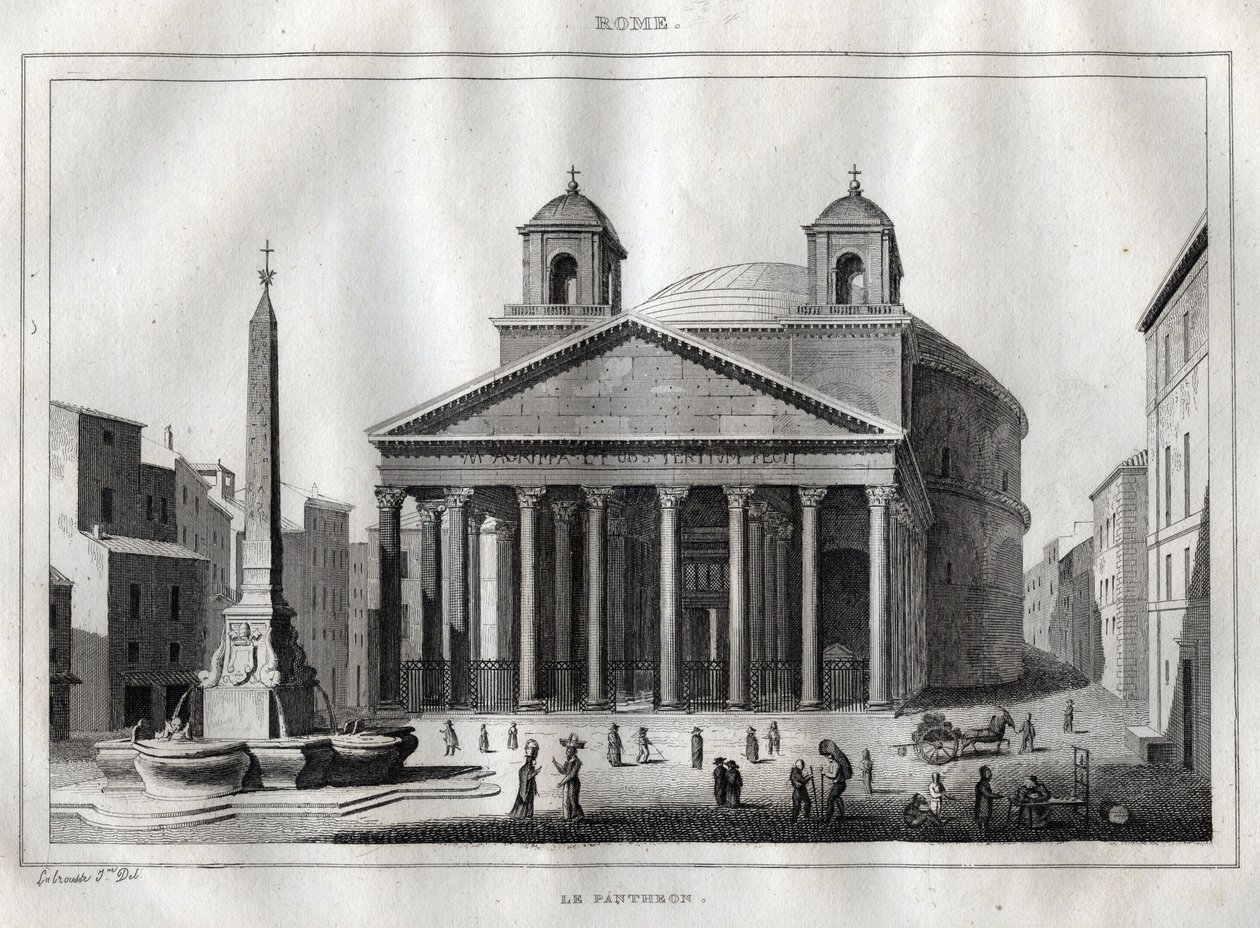 Pantheon - Rooma - Roma - Kaiverrus "Italiasta maalauksellinen"" - Italian historiallinen ja kuvaava maalaus", M. de Norvins, Ch. Nodier 1834-1836. tekijältä French School