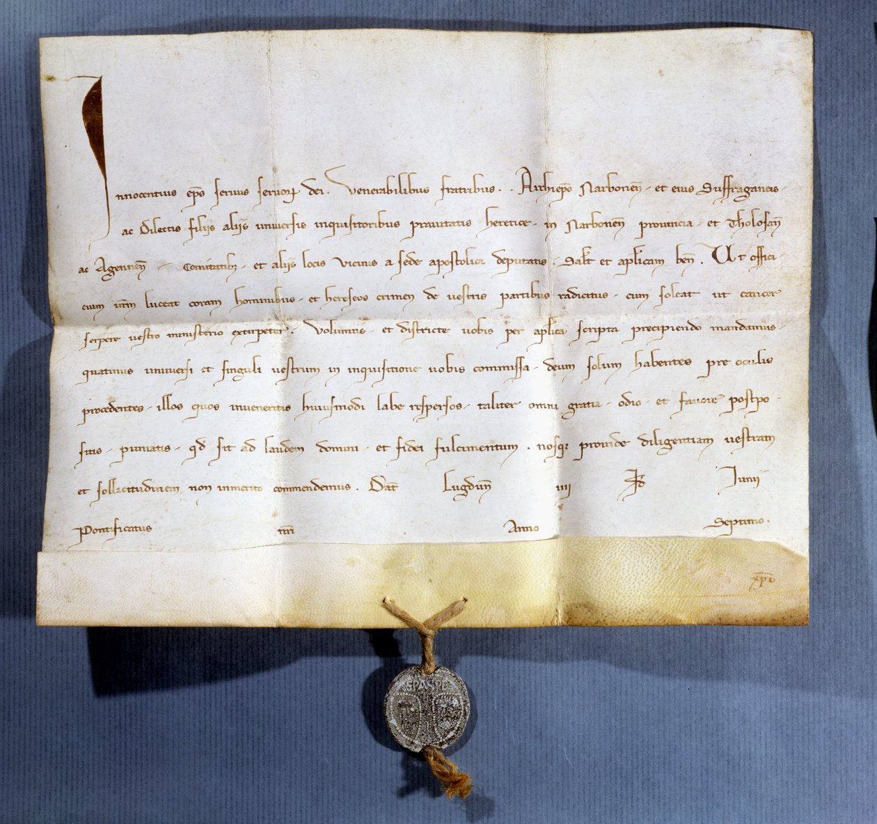 Paavi Innocentius IV:n (k.1254) paavin bulla albigeneja vastaan tekijältä French School