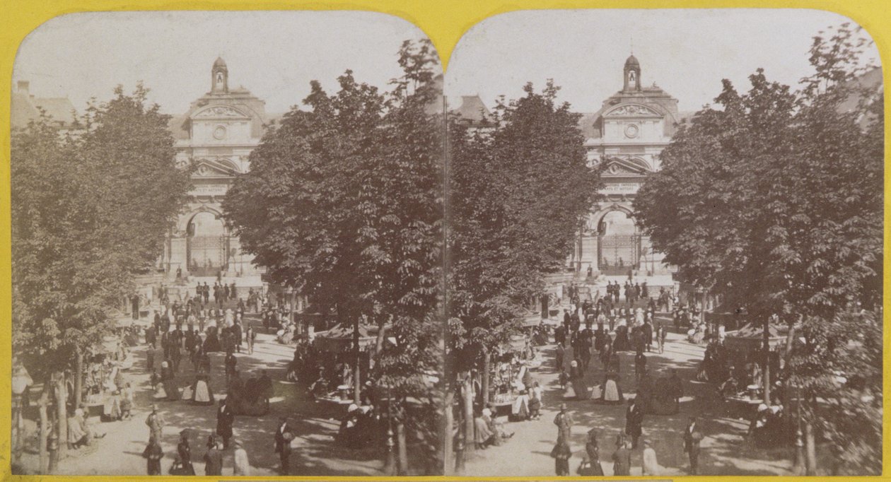 Paris, Arts et Metiers Public Garden, stereoskooppinen näkymä, n. 1860 tekijältä French School