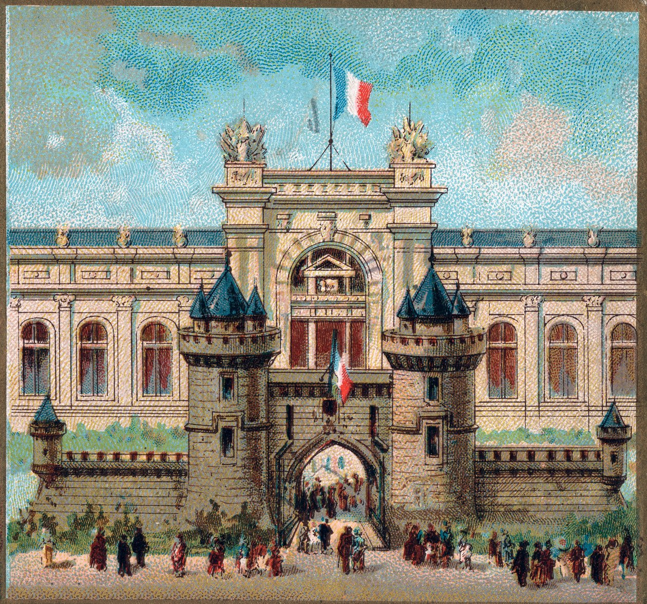 Pariisi. Maailmanlaajuinen näyttely 1889: Sotaministeriön palatsi. tekijältä French School