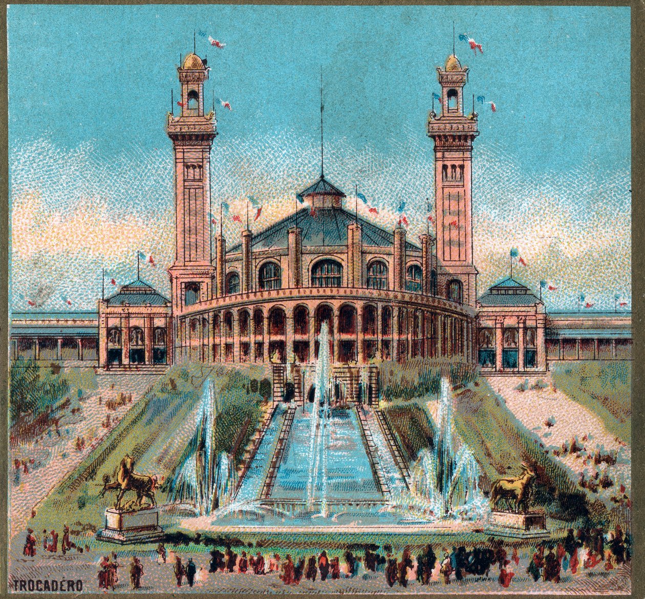 Pariisi. Vuoden 1889 yleisnäyttely: Trocadero. tekijältä French School